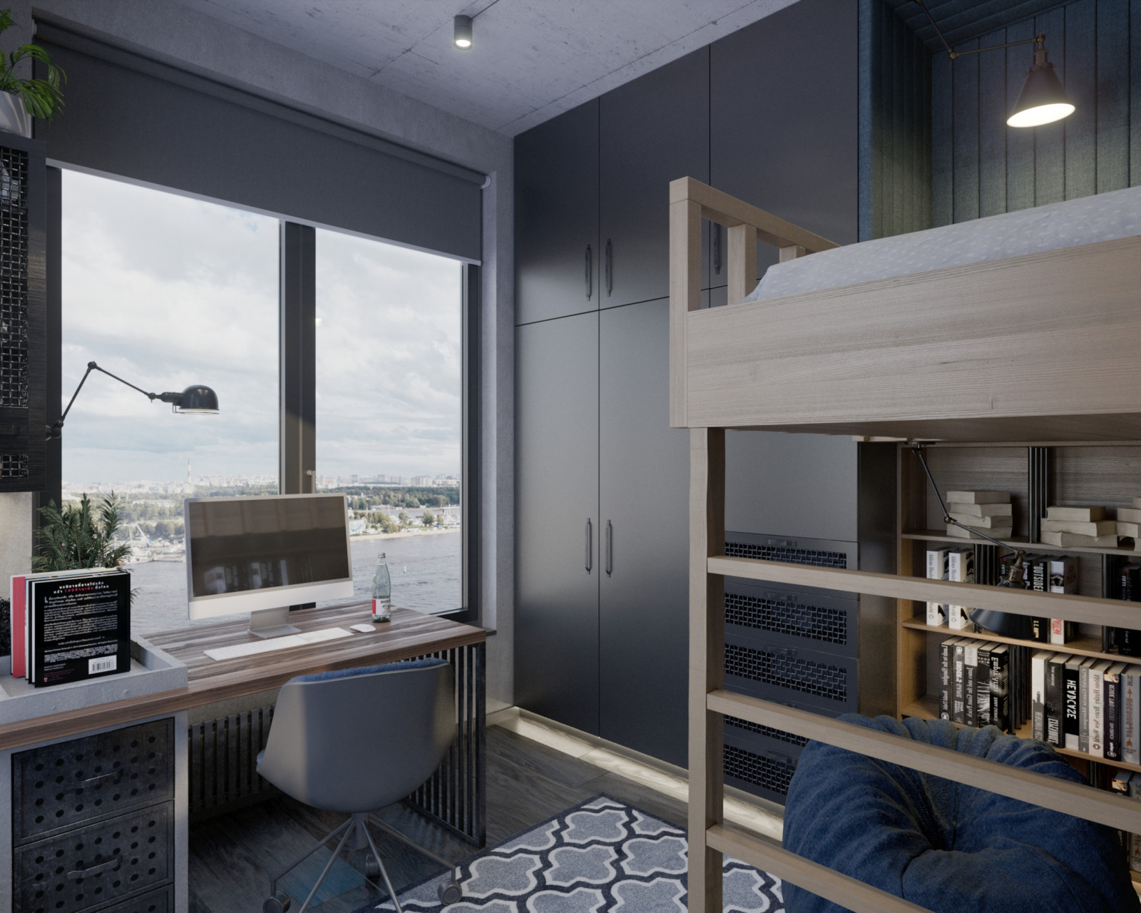 Квартира в стиле лофт, 105 м2