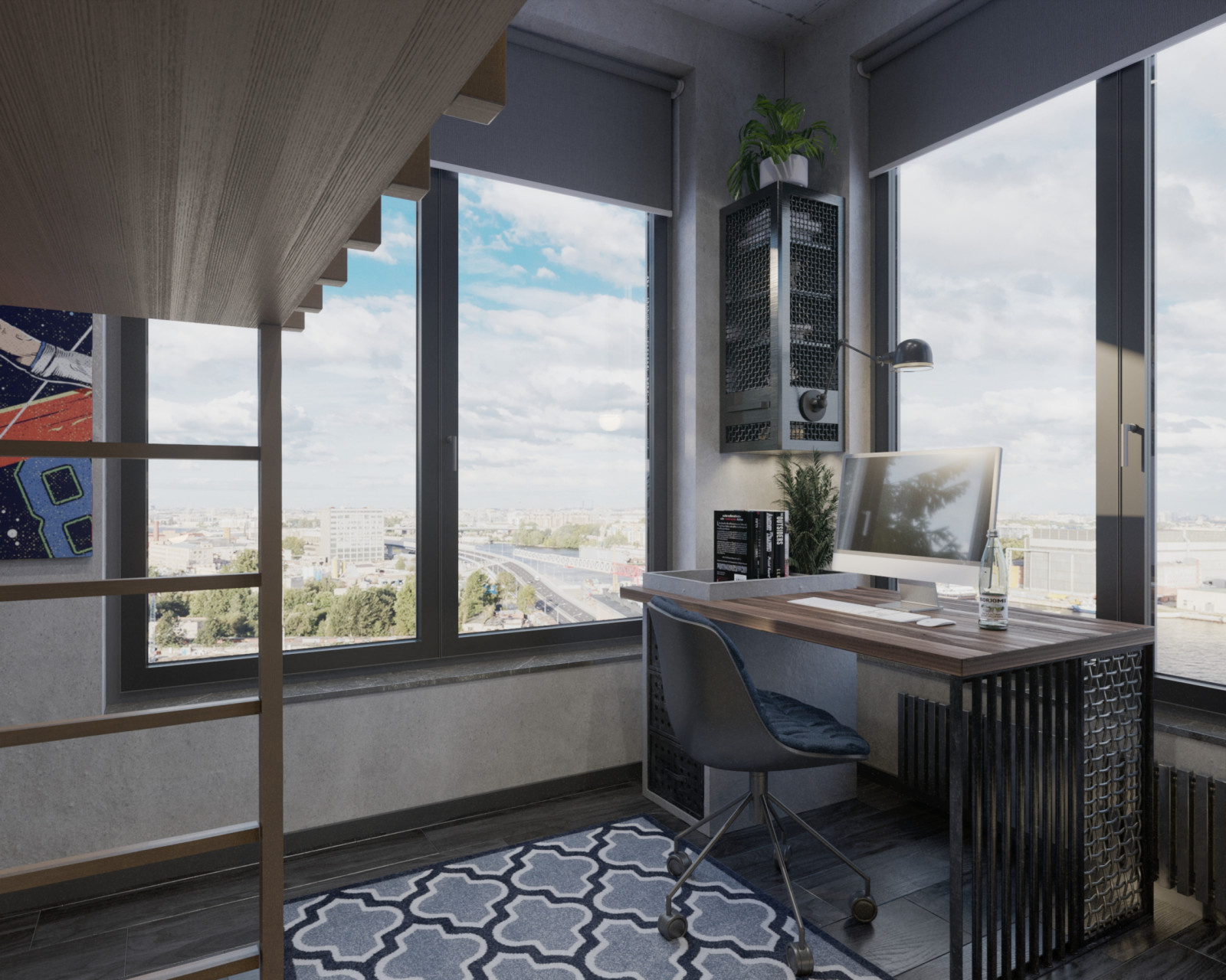 Квартира в стиле лофт, 105 м2