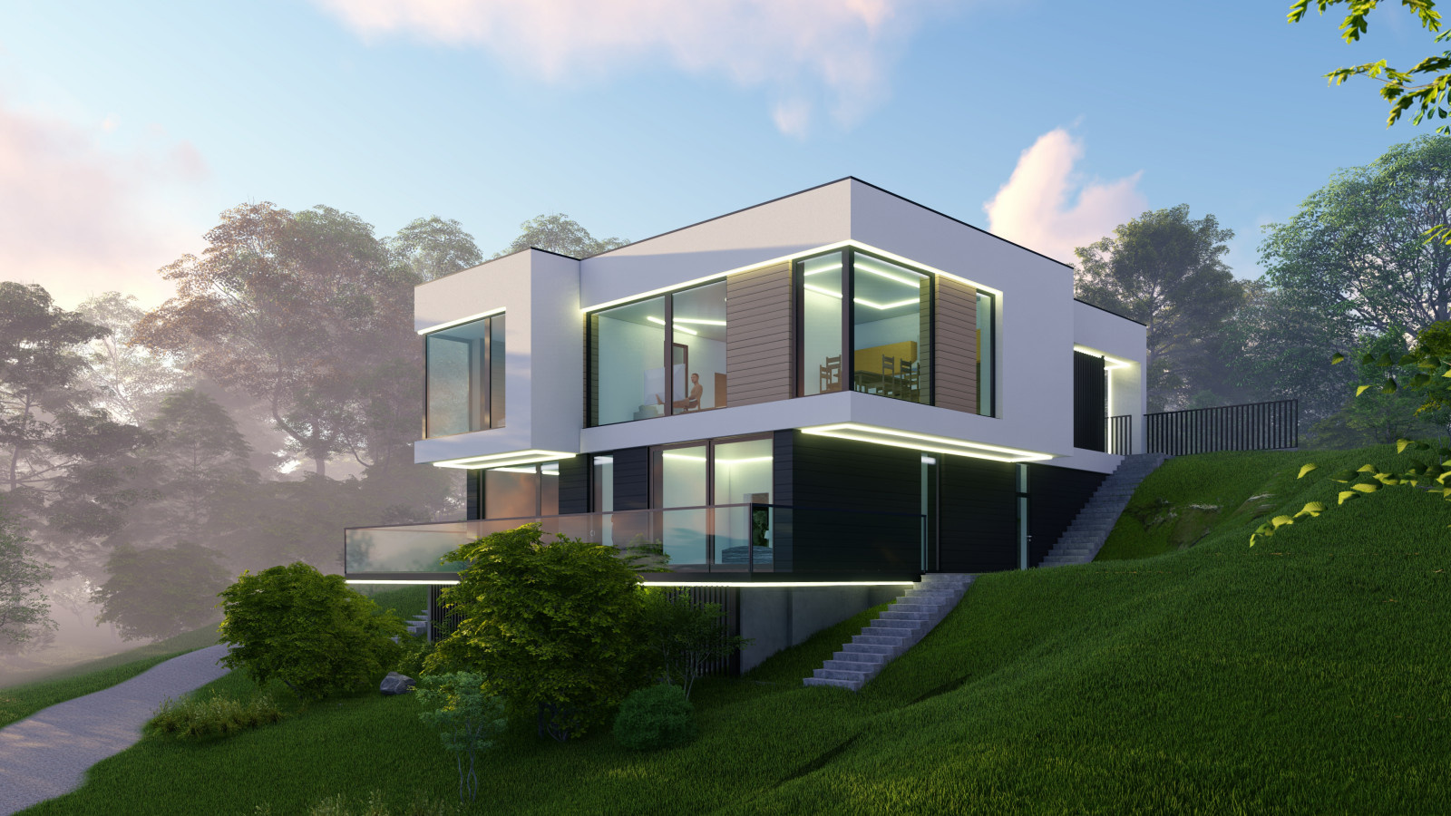 Minimal modern house 207+198