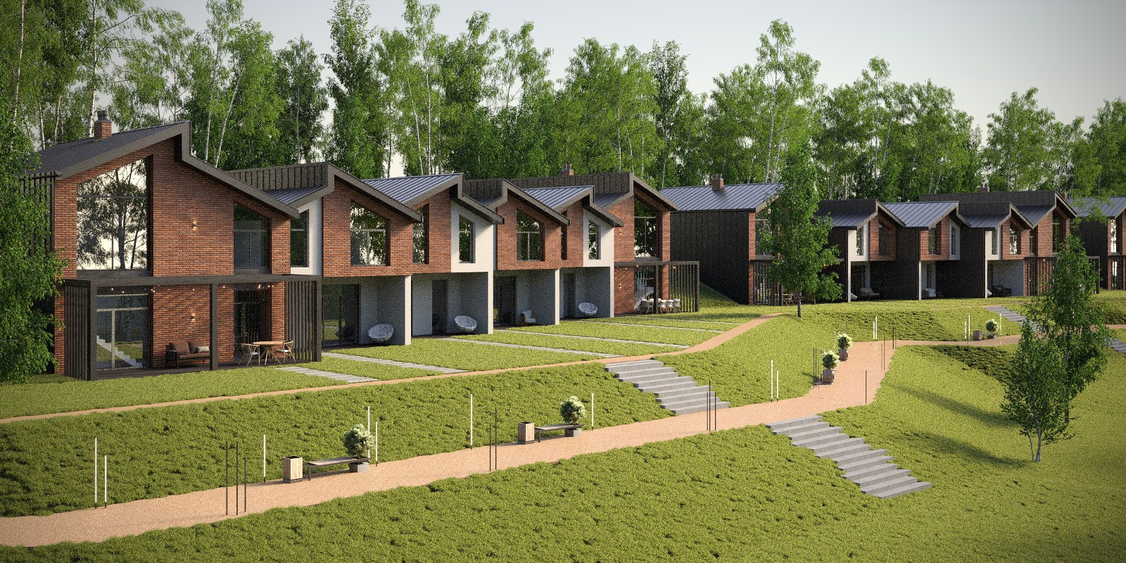 Архитектурный проект таунхаусов Villa Nova в Новосибирской области