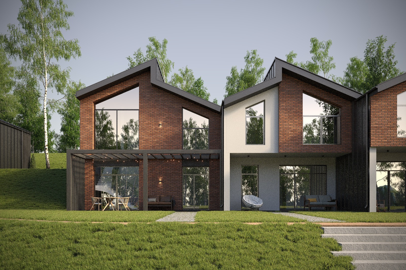 Архитектурный проект таунхаусов Villa Nova в Новосибирской области