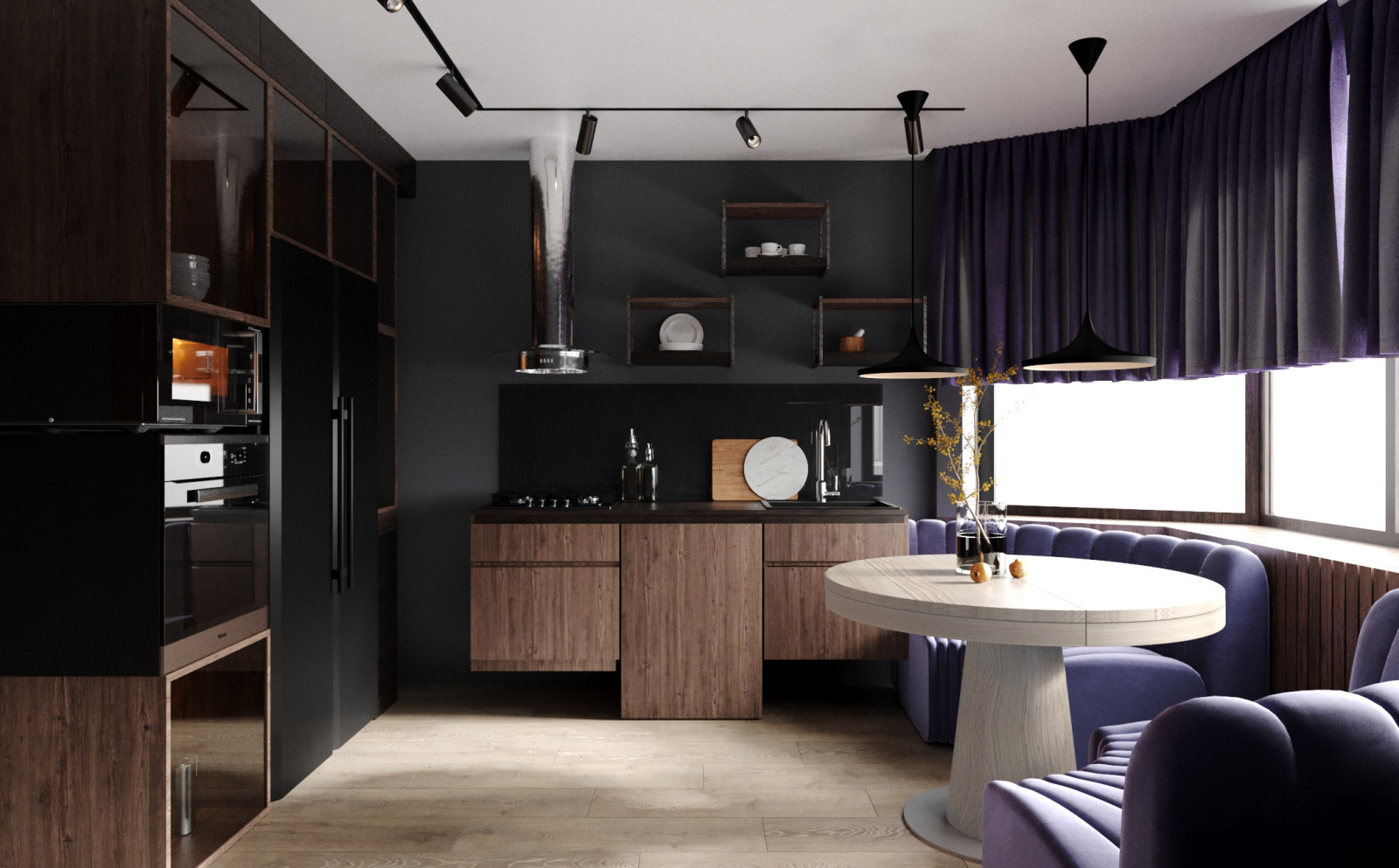 Визуализация кухни в стиле Loft 12 кв.м.