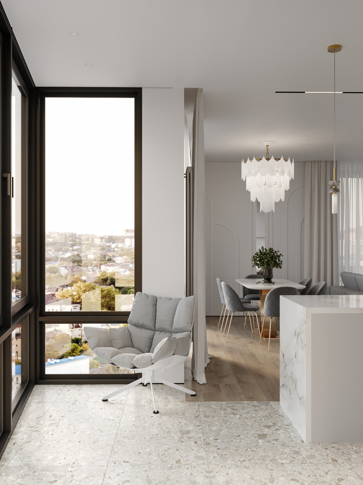 Современная квартира 94 м² - проект для семьи с ребёнком