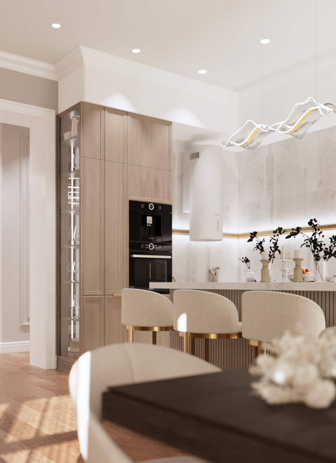 Современный ремонт в двухуровневой квартире 247 м² для семьи с детьми