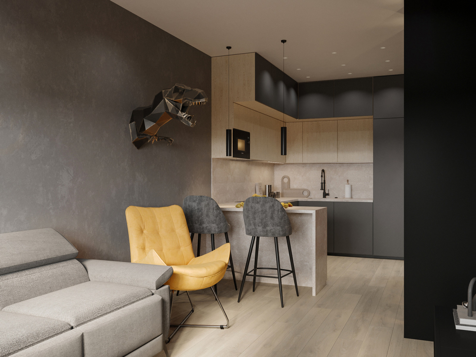 Современная квартира 45,5 м² в лаконичном стиле