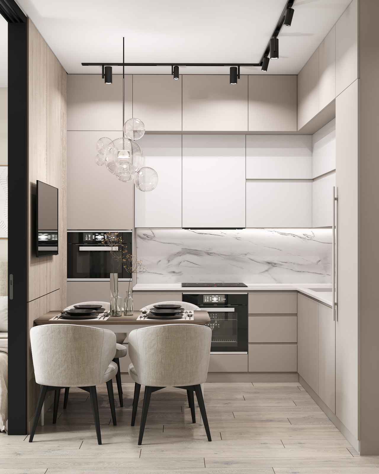 Проект современной квартиры 39 м² в Москве для двоих