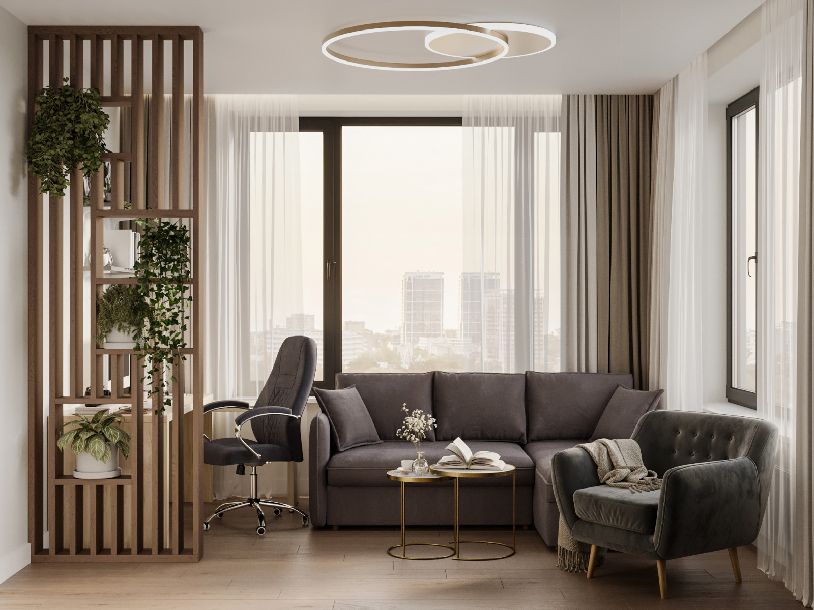 Современный интерьер в квартире 49 м² в Москве