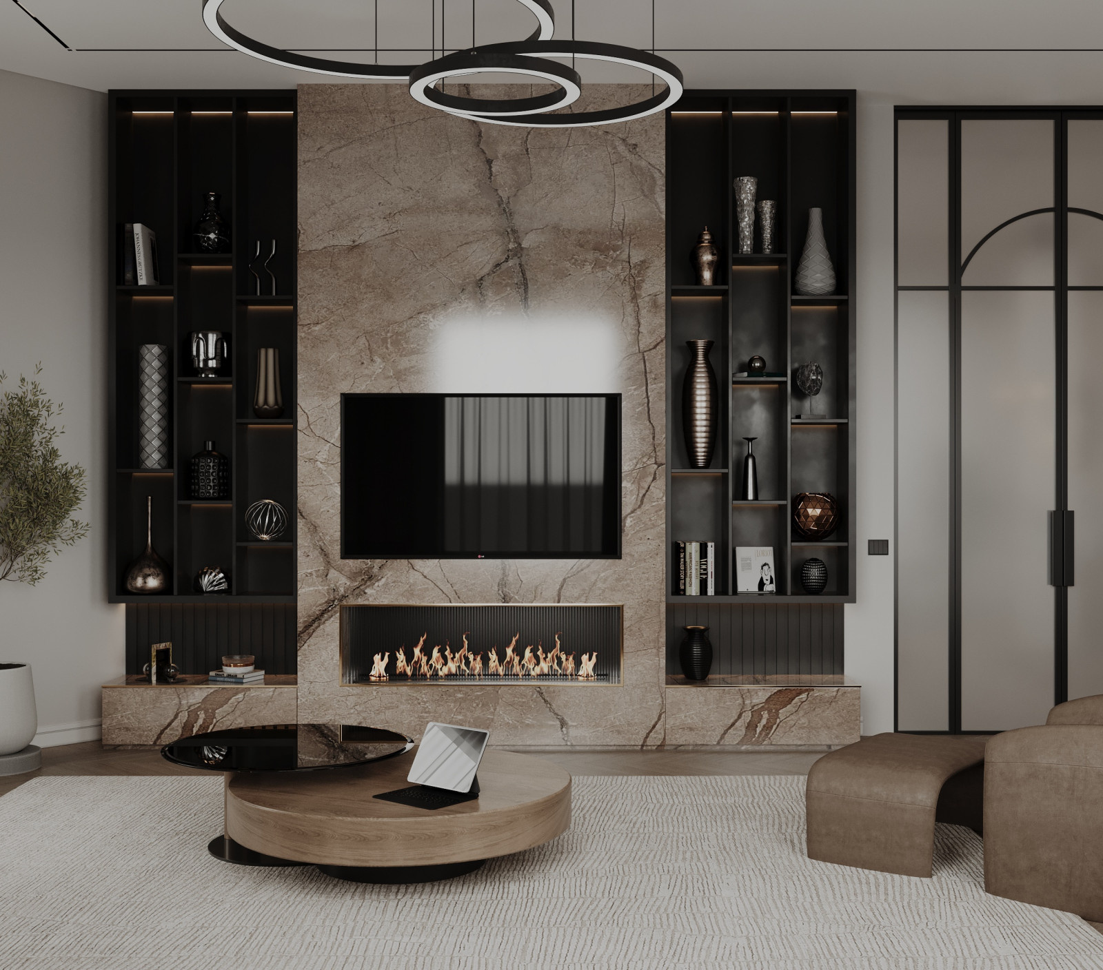 Обложка проекта: Interior design of a living room in Shymkent, Kazakhstan
