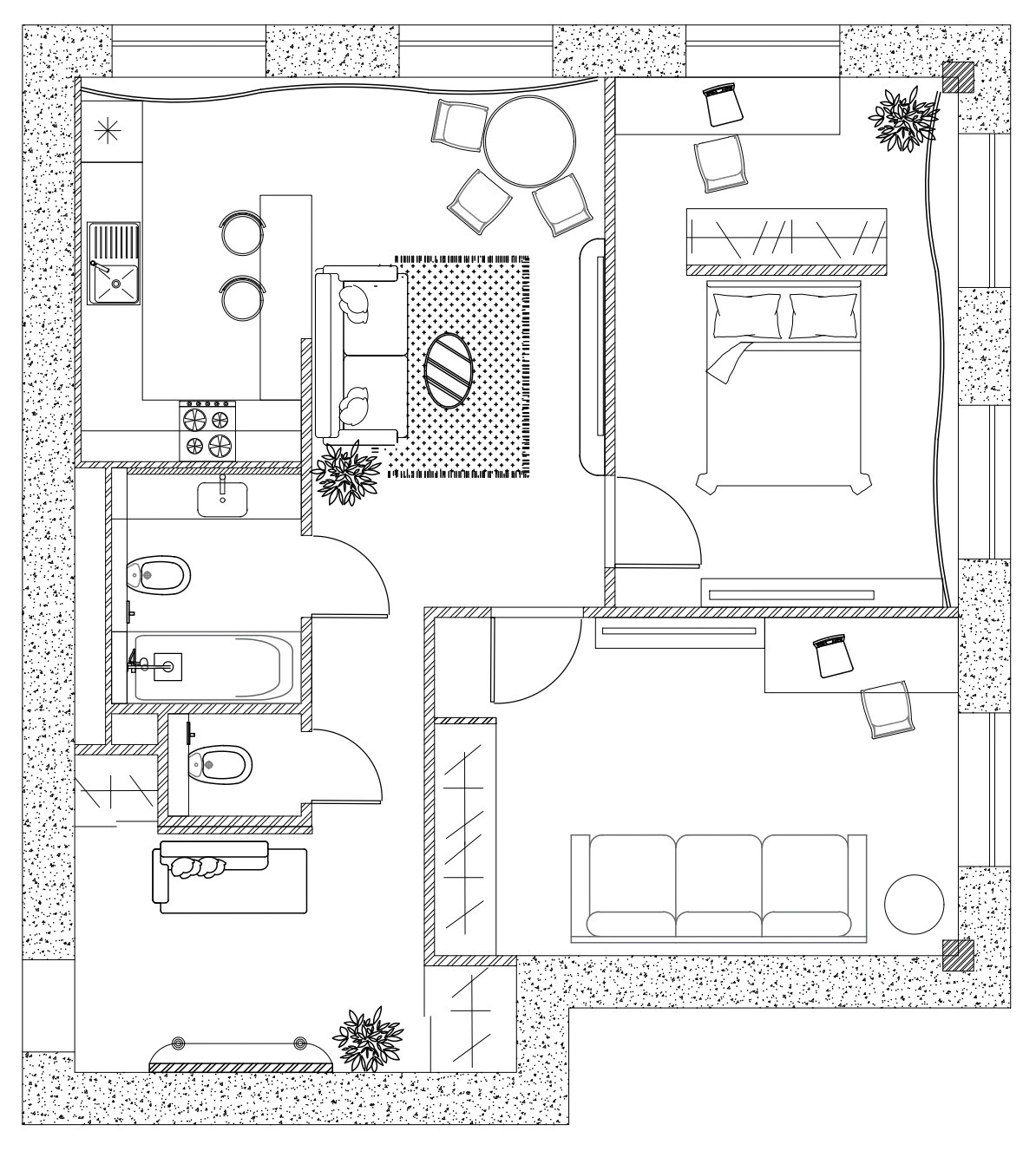 Поиск планировки: «Евротрешка» 75 кв.м под сдачу
