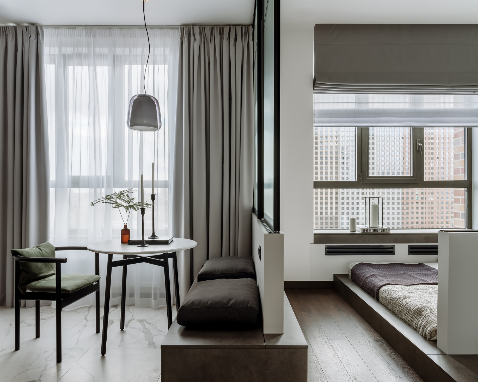 Houzz тур: 35 кв.м — квартира-трансформер с потайной гардеробной