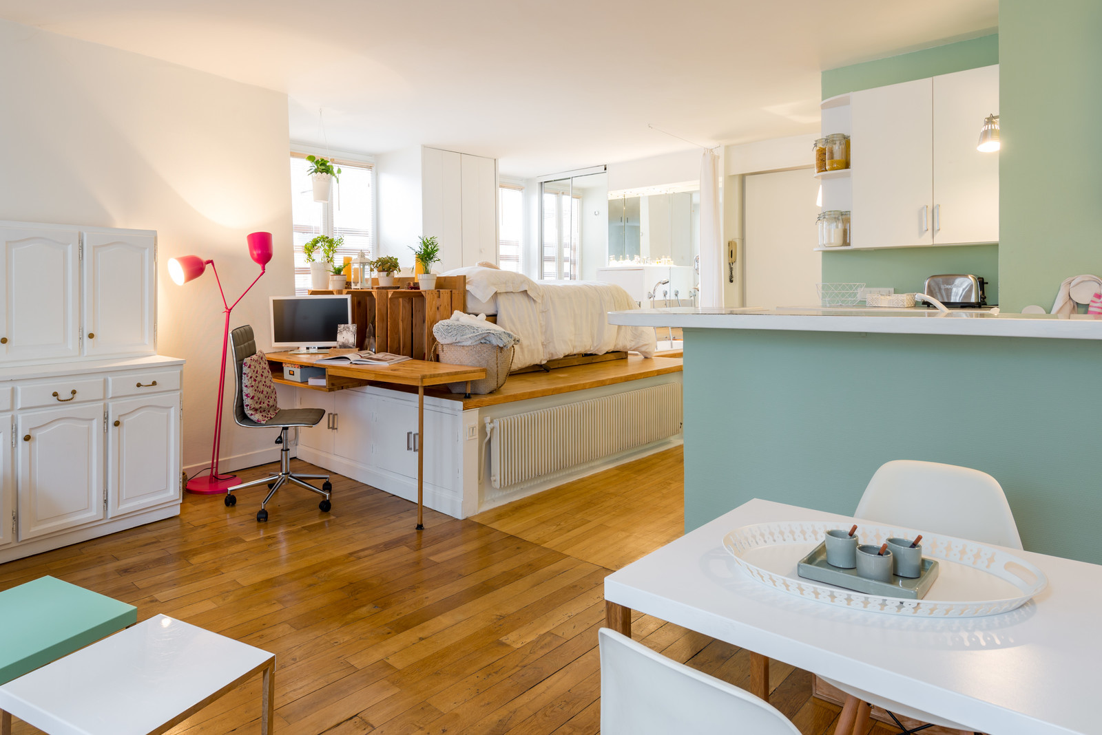 Houzz Франция: Студия 44 м² с полностью открытой планировкой