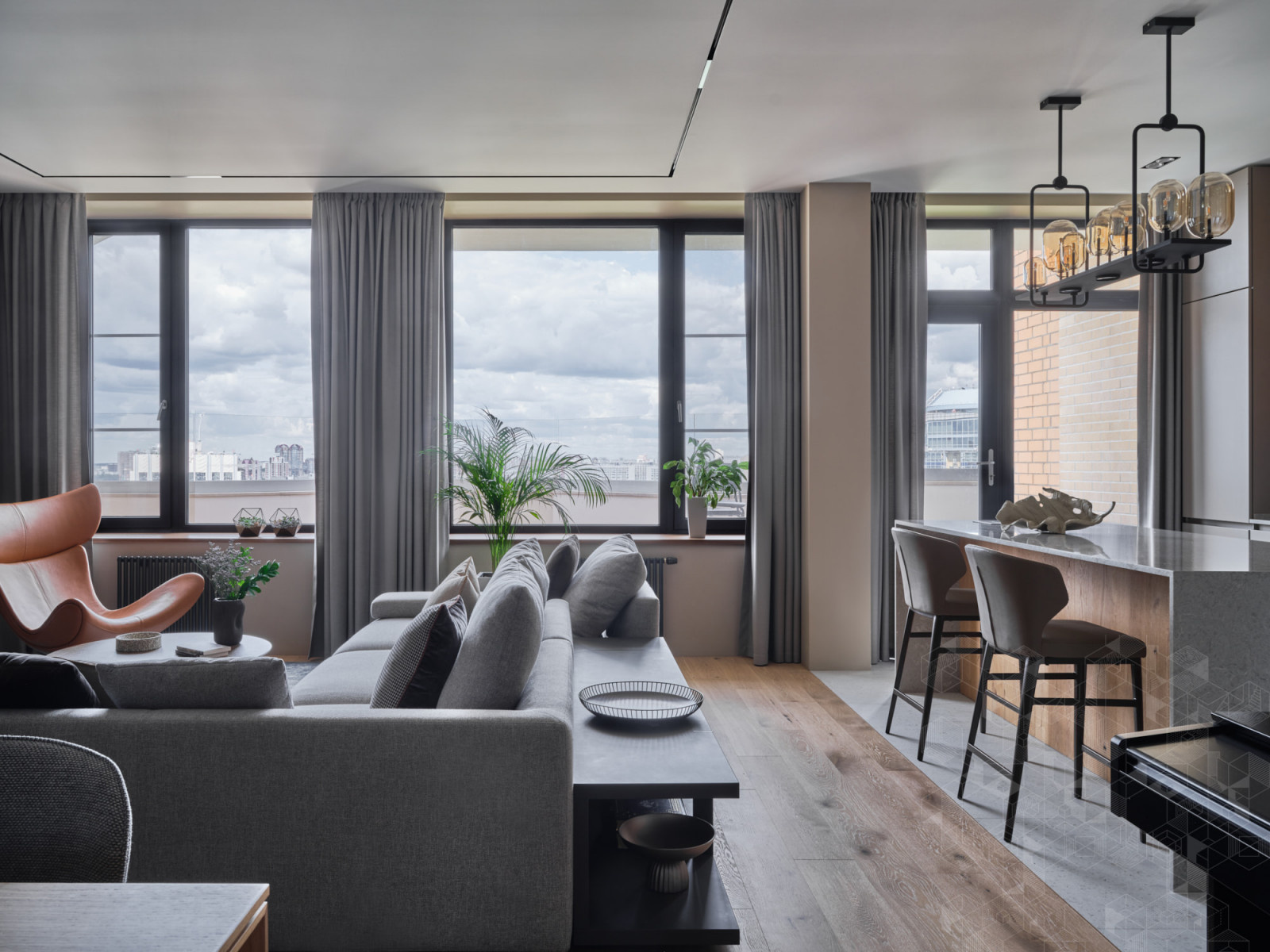 Проект недели: Спокойная кухня-гостиная в «природной» гамме