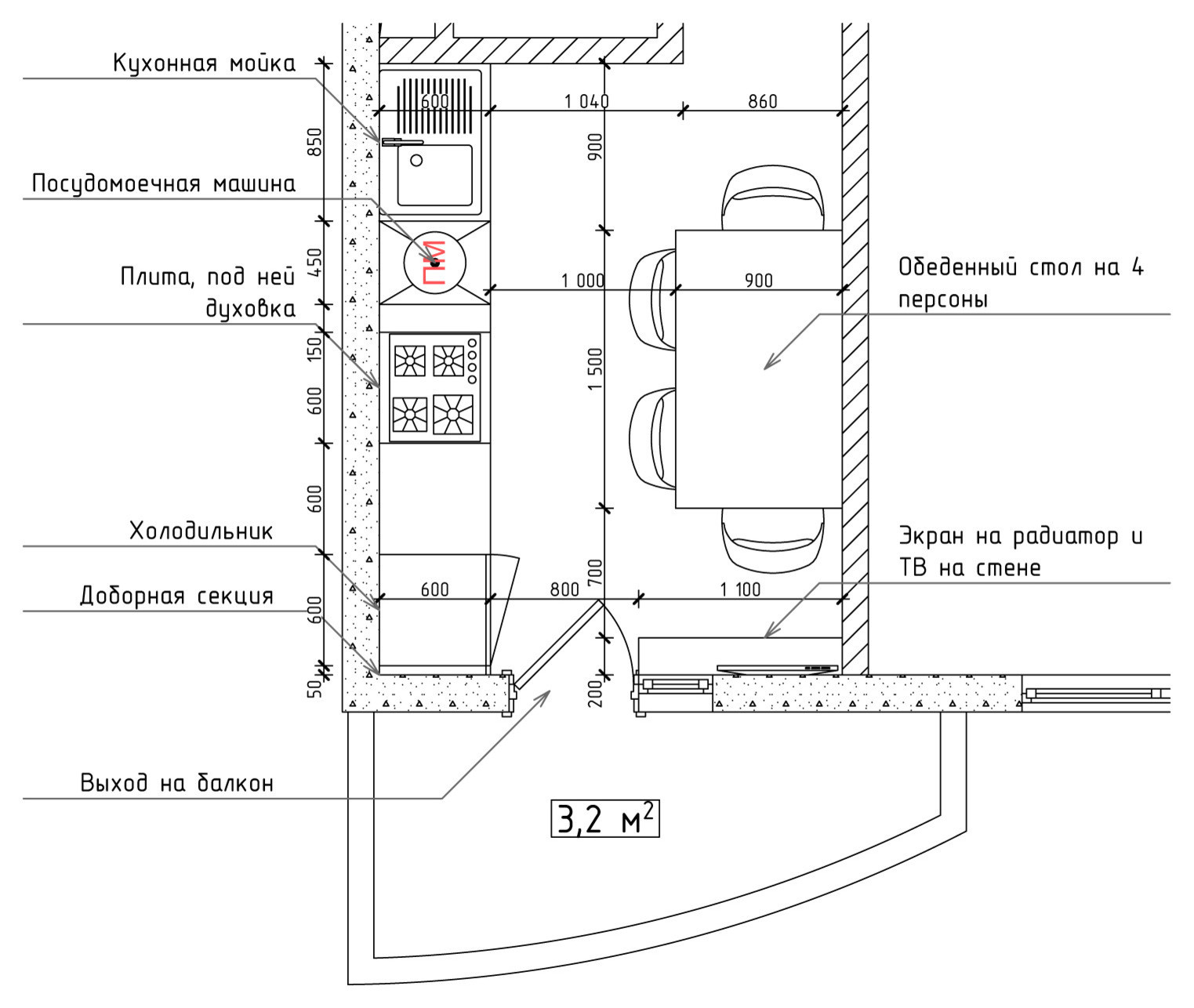 Как правильно: Планировка узкой кухни