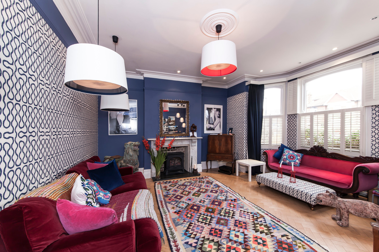 Houzz Британия: Яркие цвета и живые мотивы в лондонской квартире | Флатика