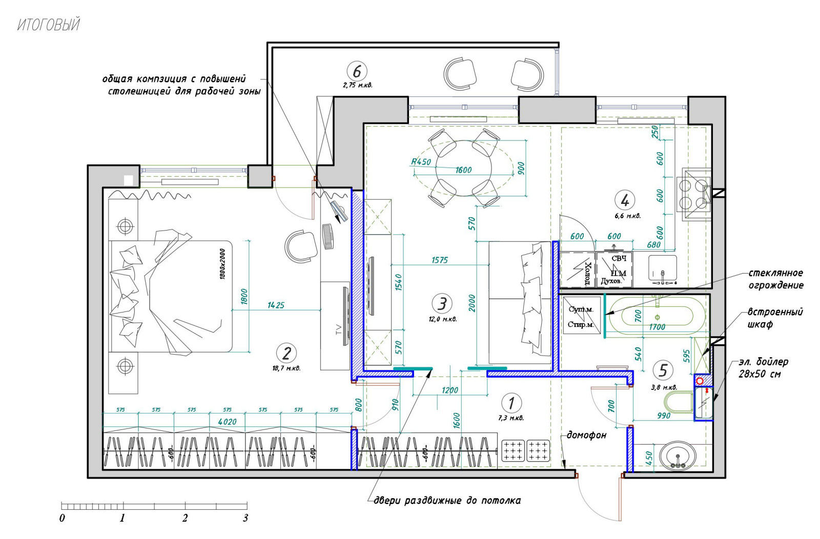 Поиск планировки: Двушка в панельке для молодой семьи [5 планов]