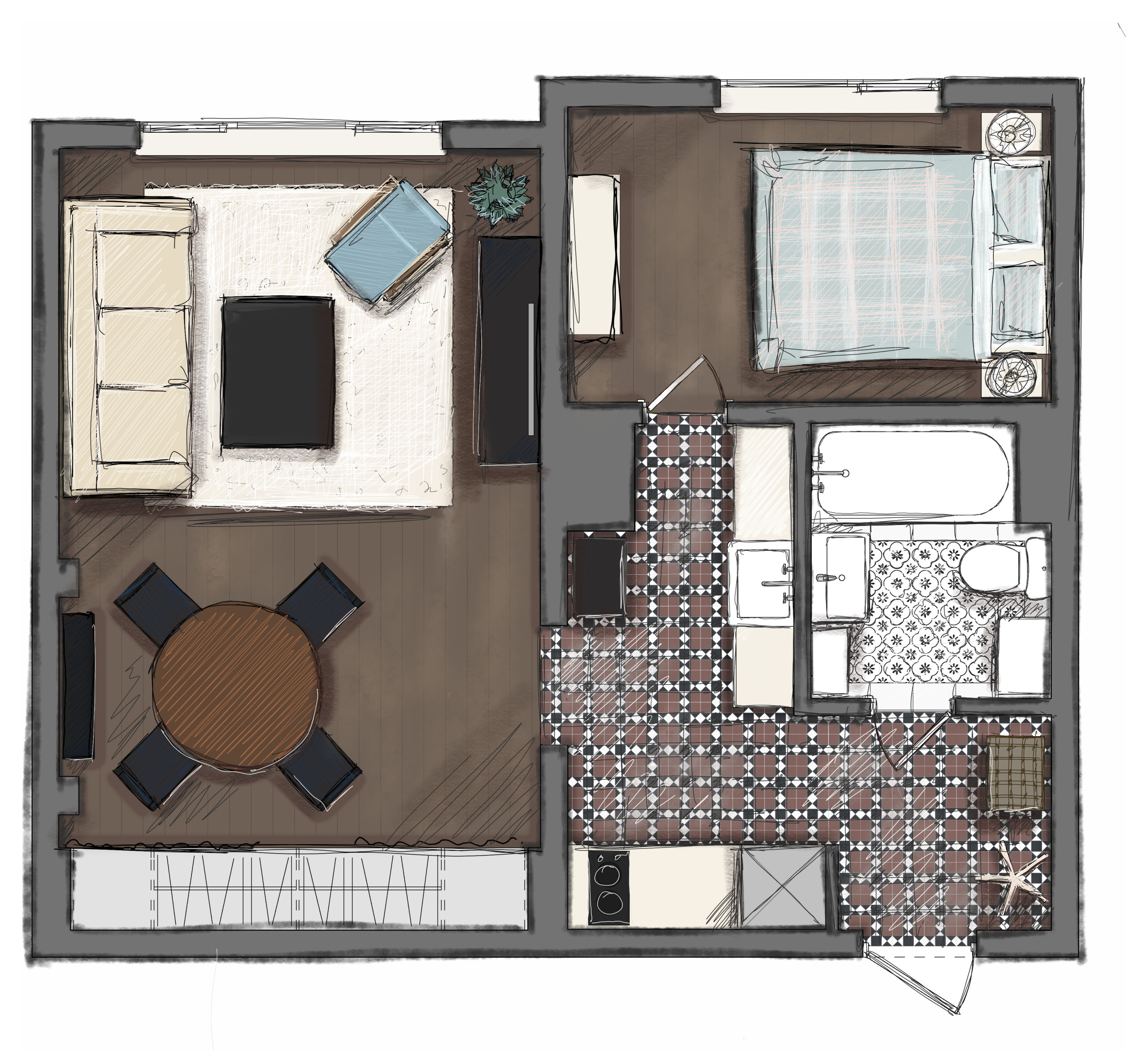 Houzz тур: 37 кв.м. — квартира с настроением писательской дачи