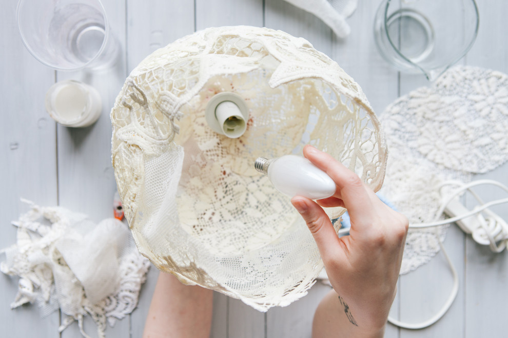 DIY: Как сделать кружевной абажур своими руками