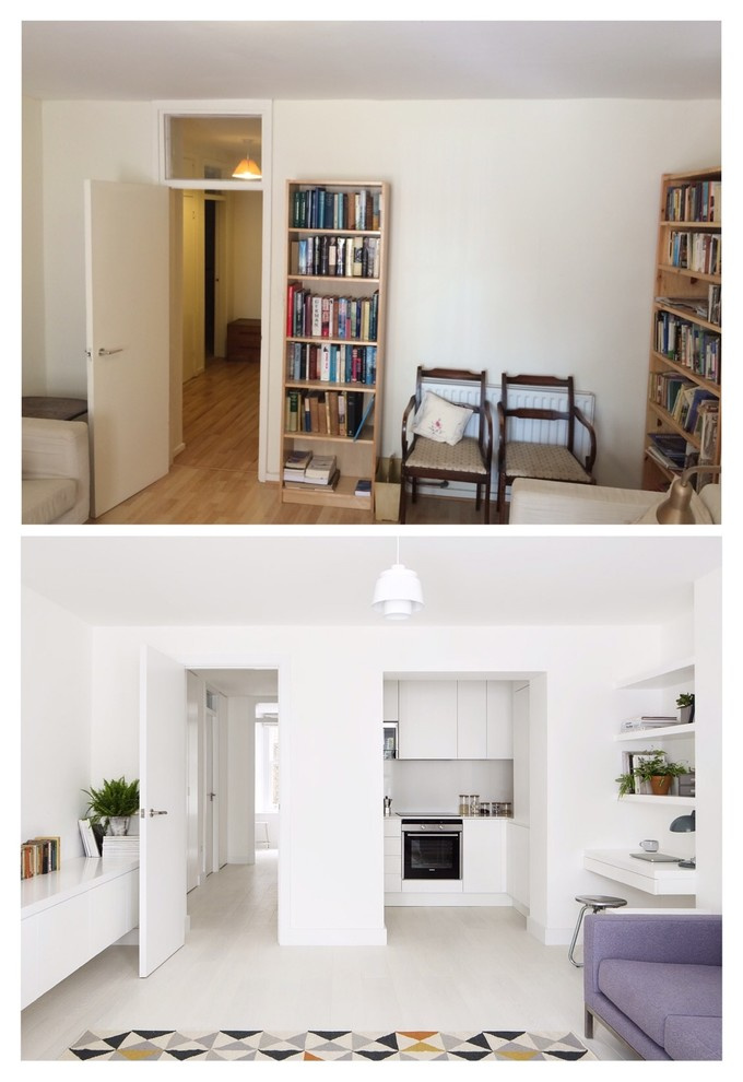 Houzz Британия: Белый цвет и минимализм в небольшой лондонской квартире