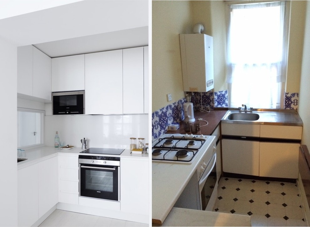 Houzz Британия: Белый цвет и минимализм в небольшой лондонской квартире