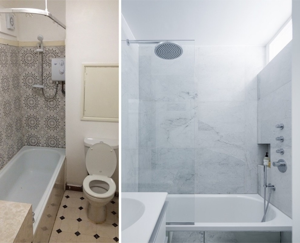 Houzz Британия: Белый цвет и минимализм в небольшой лондонской квартире