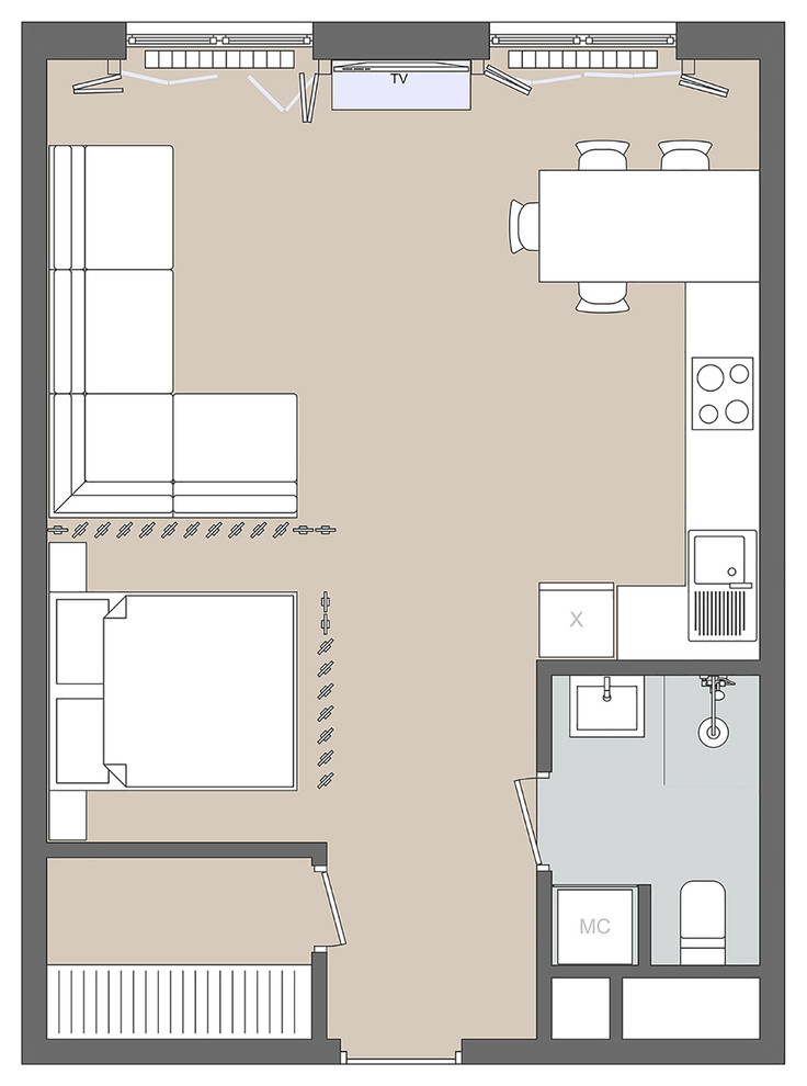 Houzz тур: Студия с красными ставнями в Краснодаре