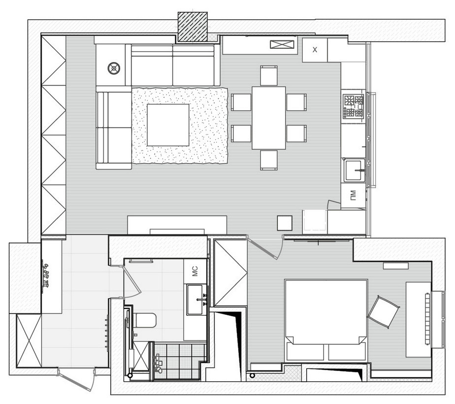 Houzz Украина: Душевная квартира для двоих