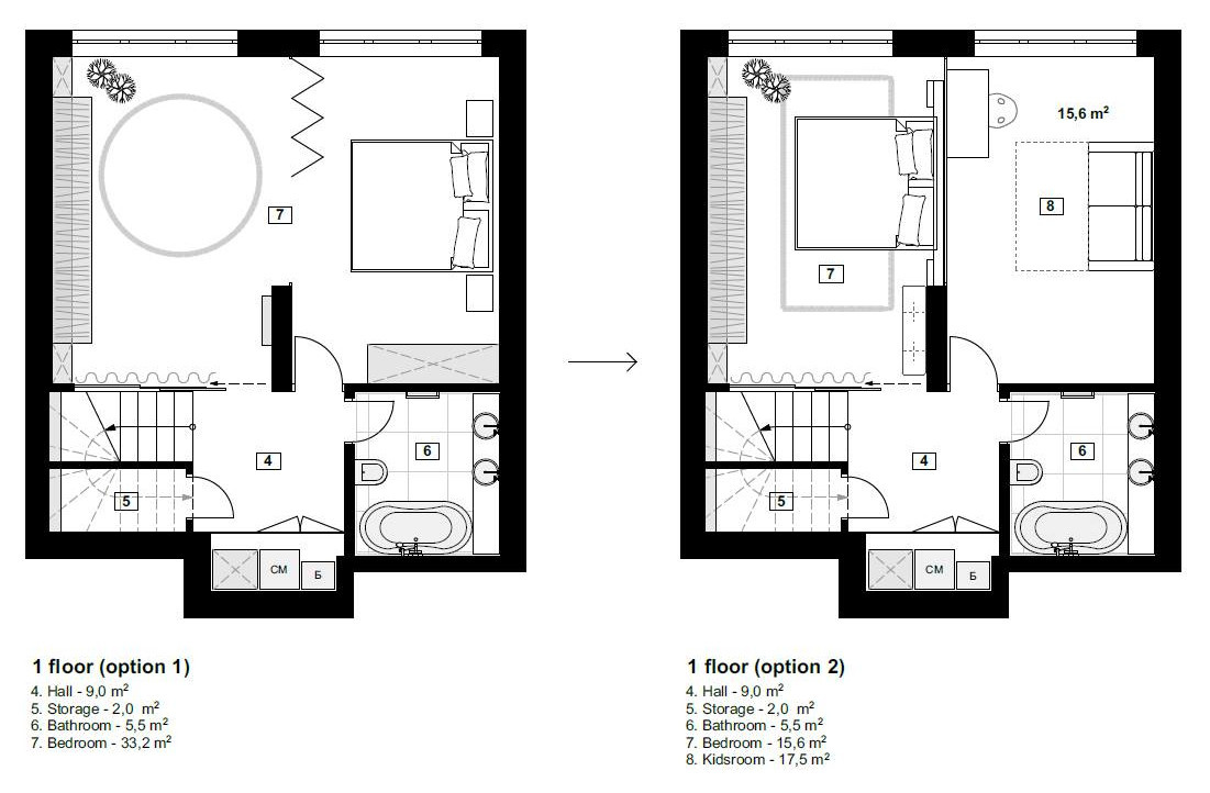 Houzz Украина: Двухуровневая квартира с латунным шкафом