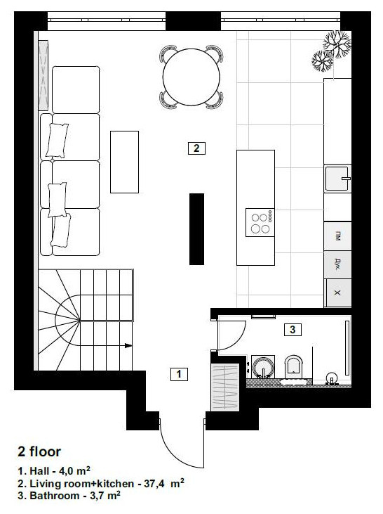Houzz Украина: Двухуровневая квартира с латунным шкафом