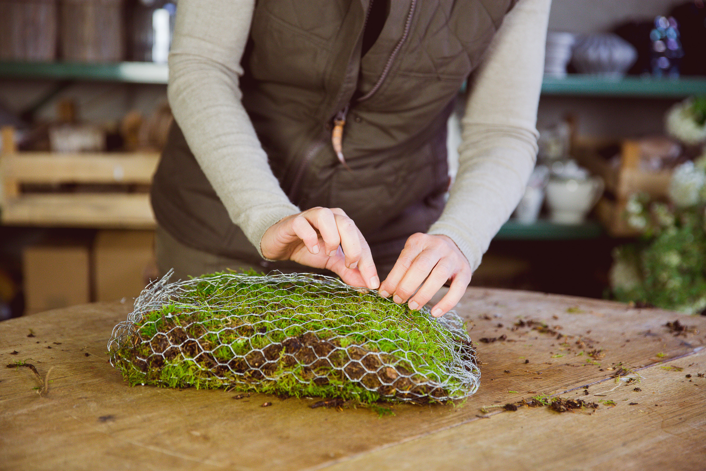 Своими руками: Композиция изо мха и цветов
