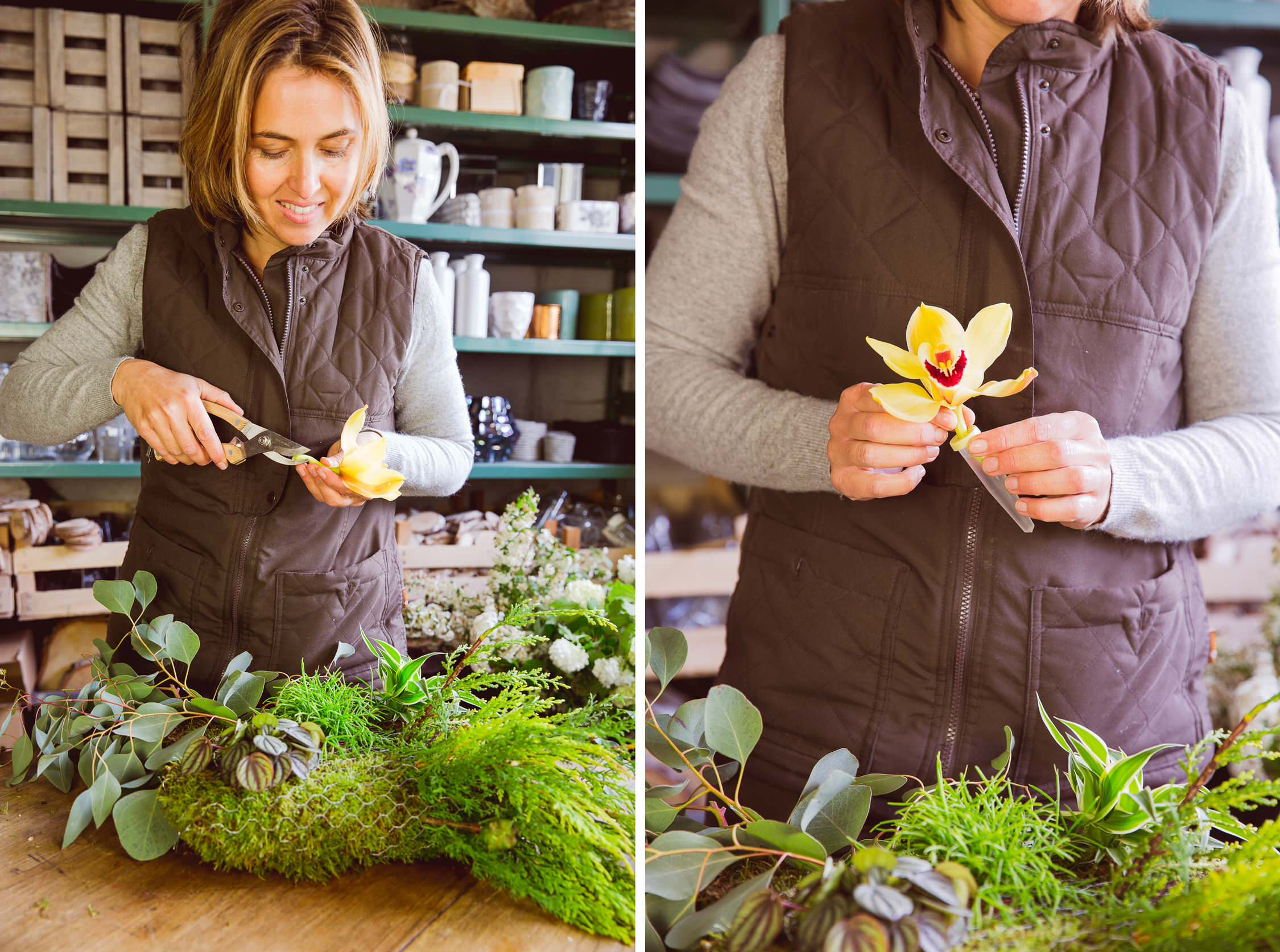 Своими руками: Композиция изо мха и цветов