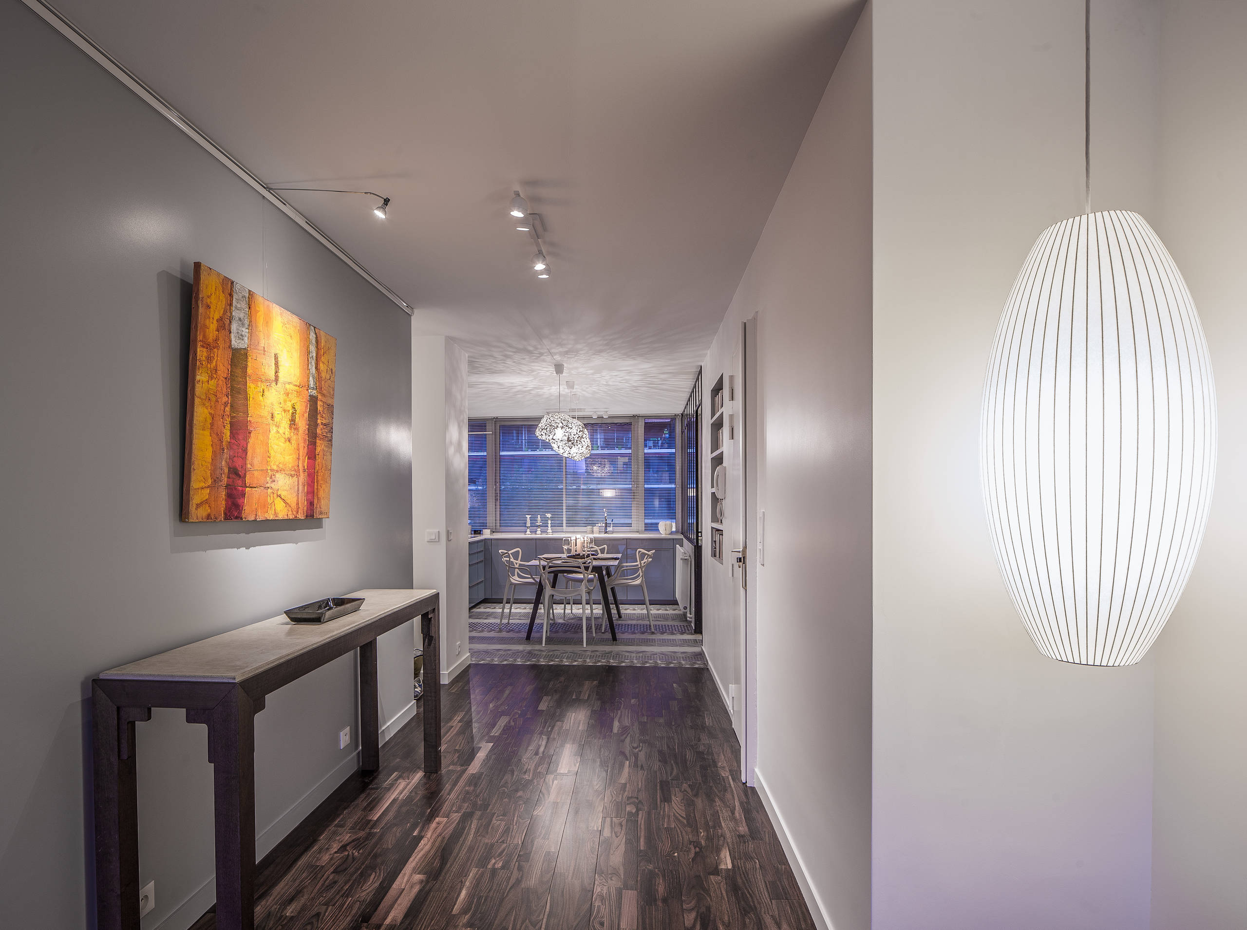 Houzz Франция: Квартира в оттенках синего с видом на Сену