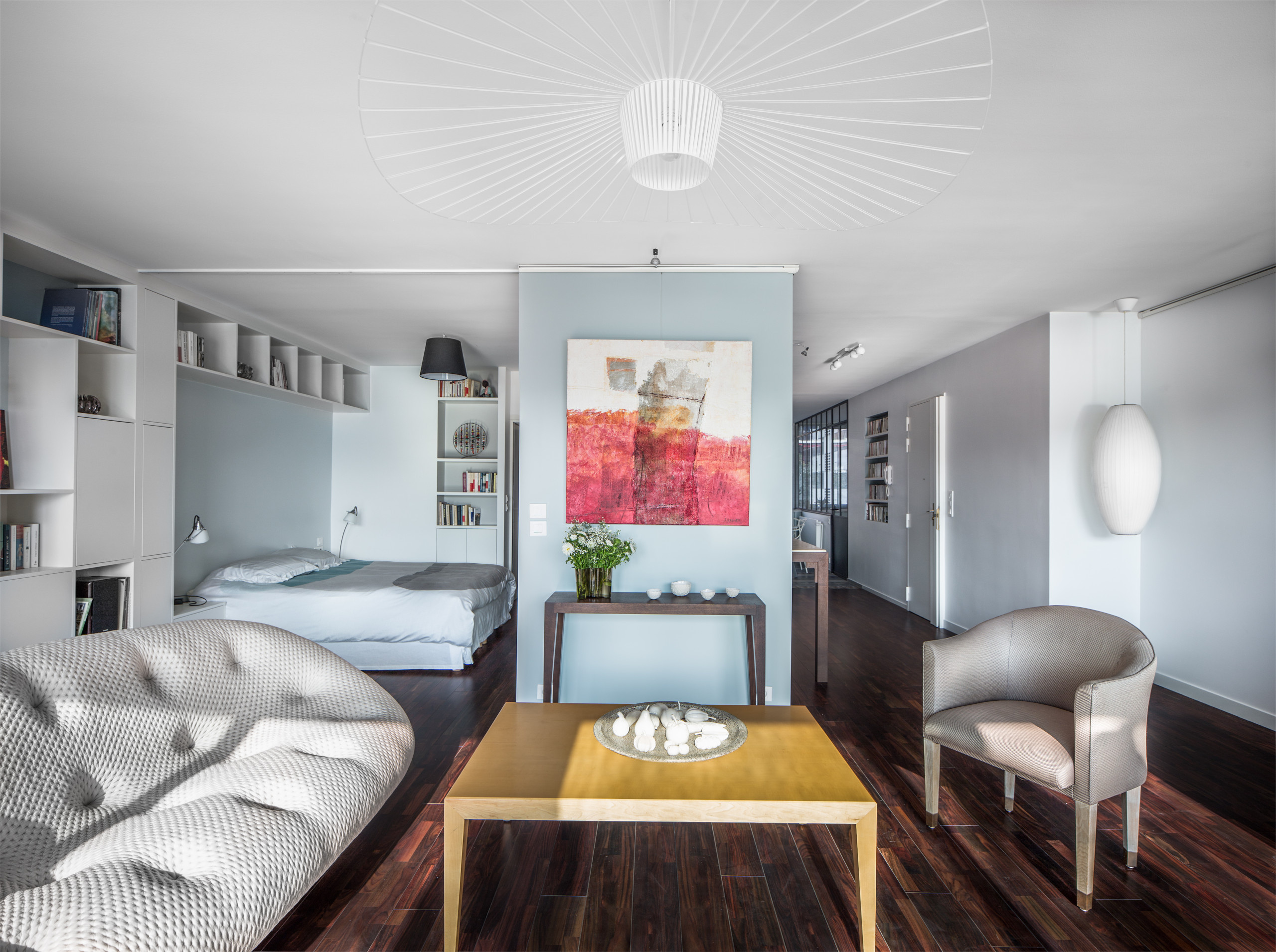 Houzz Франция: Квартира в оттенках синего с видом на Сену