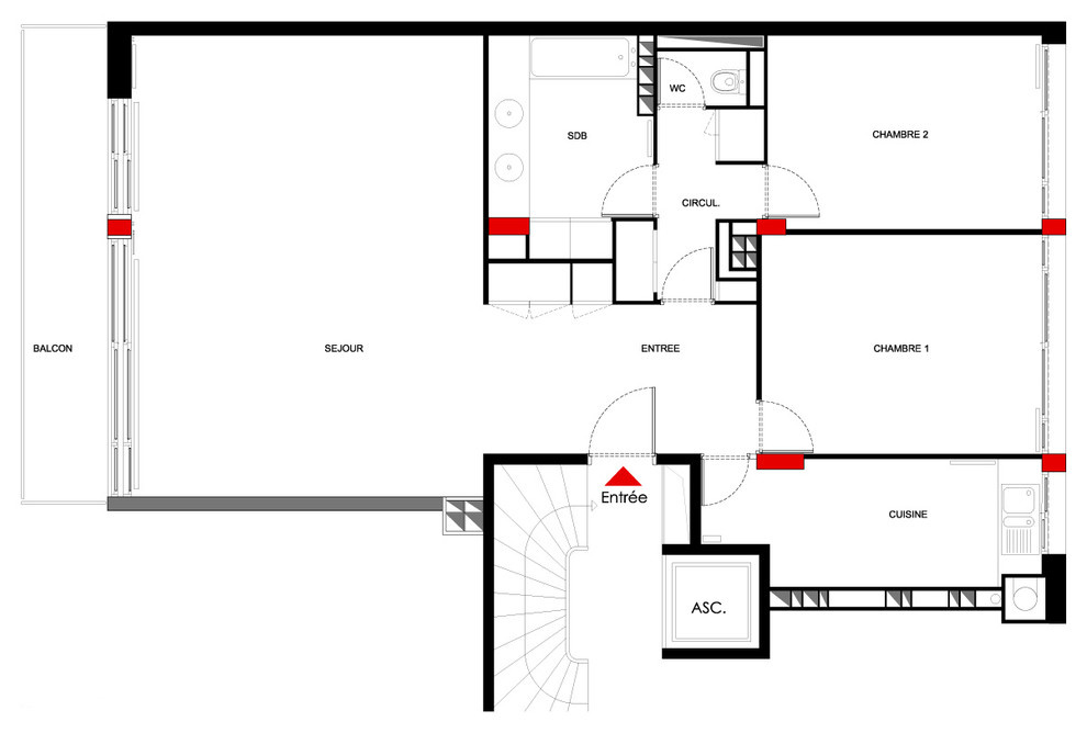 Houzz Франция: Квартира в оттенках синего с видом на Сену