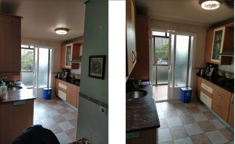 До и после: Кухня с деревом посреди острова