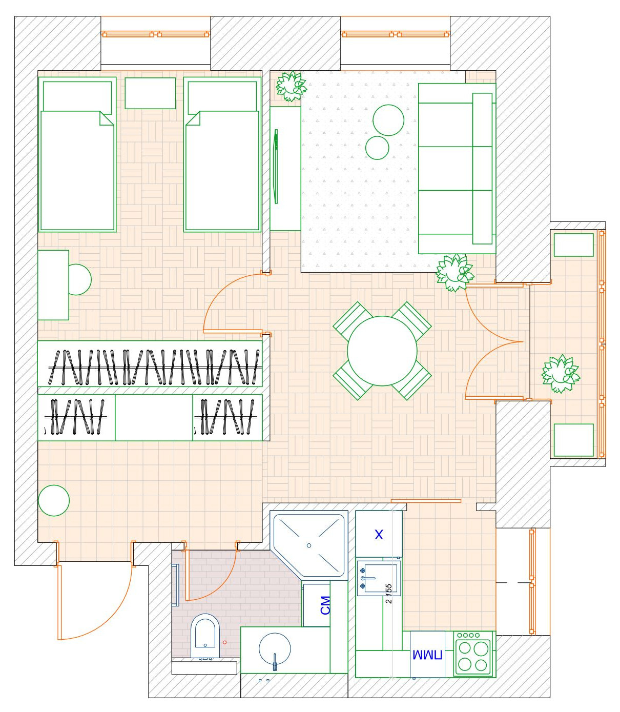 Houzz тур: 44 кв.м — квартира с многоуважаемым шкафом