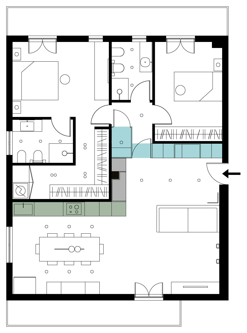 В закладки: 3 проекта со встроенными шкафами «во всю стену»