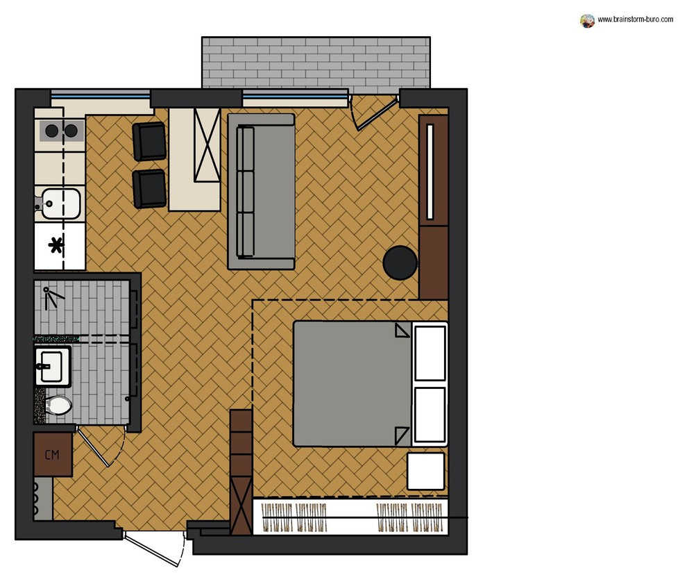 До и после: Однушка-трансформер в доме серии II-18