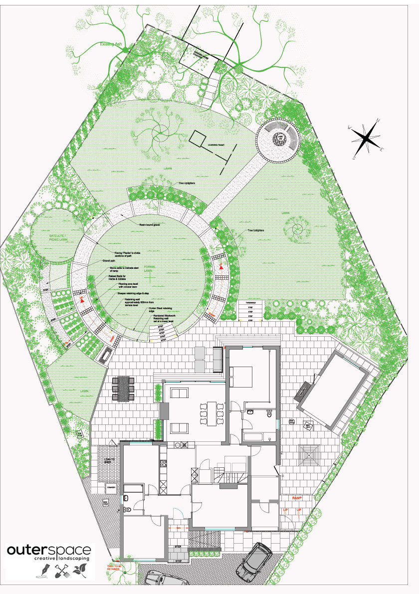 До и после: Сад c уклоном для хозяйки на коляске