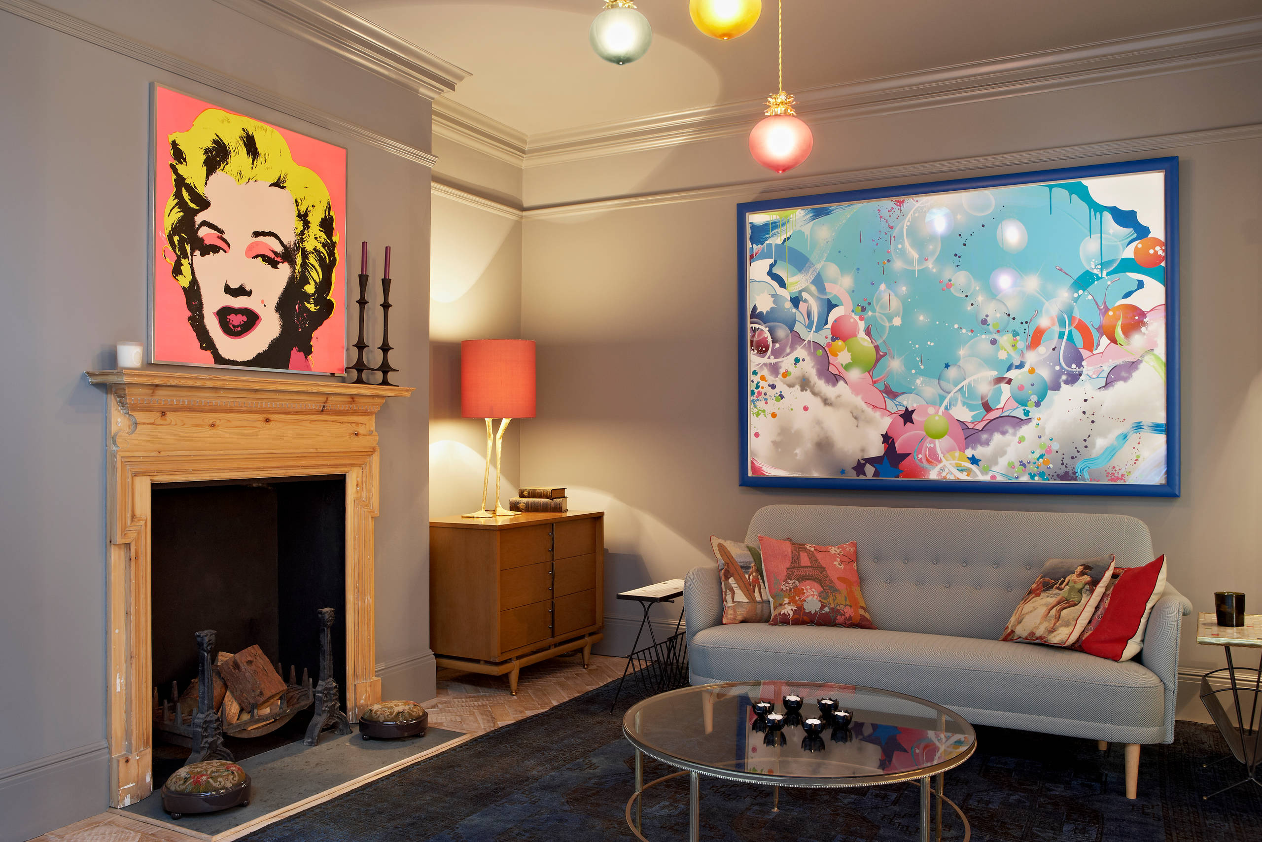 Houzz Британия: Искусство и эффектный интерьер в лондонской квартире