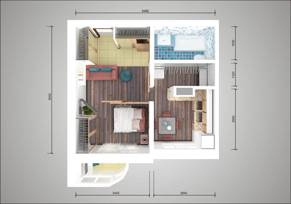 Перепланировка: Однокомнатные квартиры в домах серии П-3М