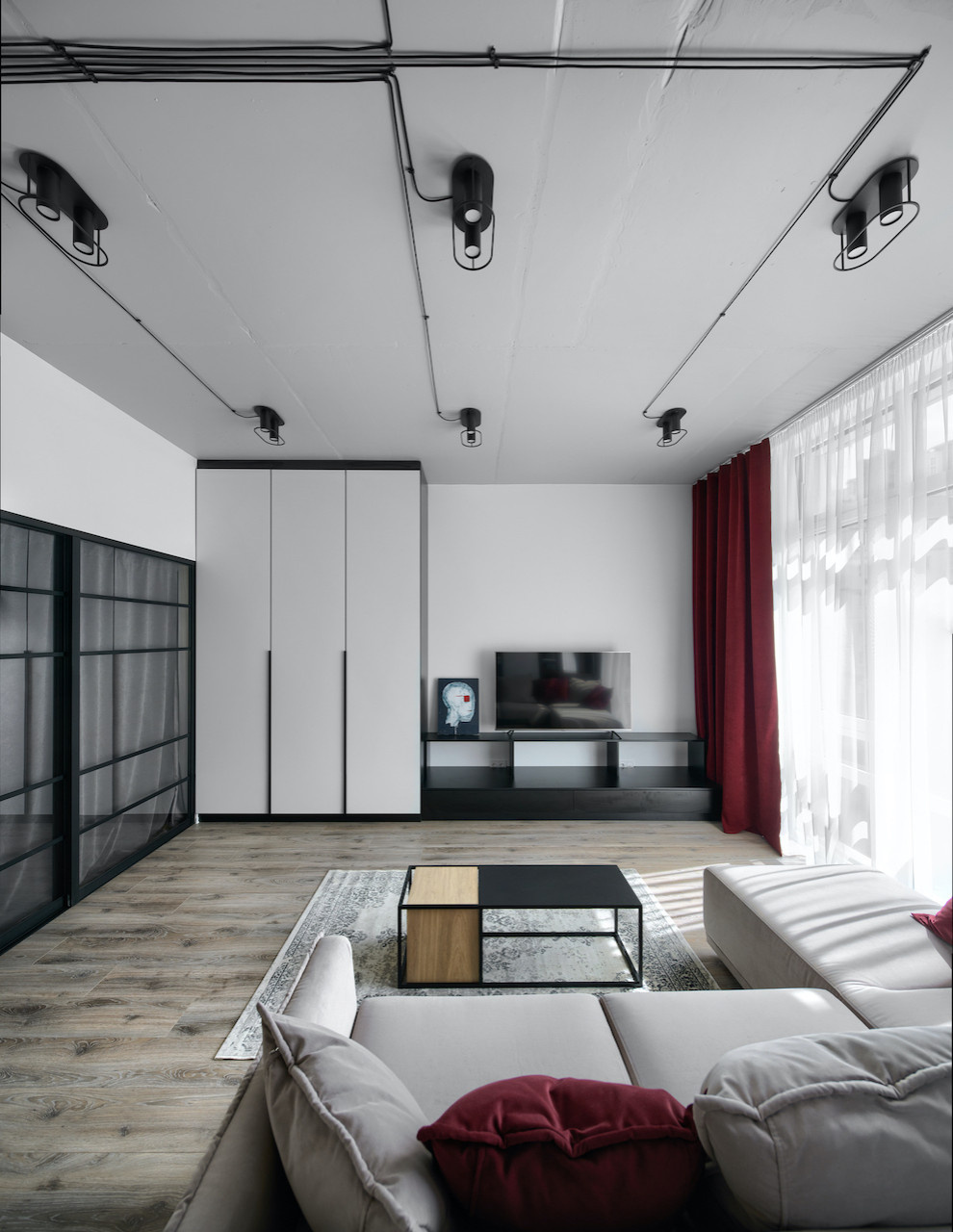 Houzz Украина: 52 кв.м — квартира в оттенках бордо и терракоты