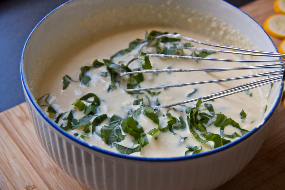 Рецепт: Клафути с кабачками и овечьим сыром