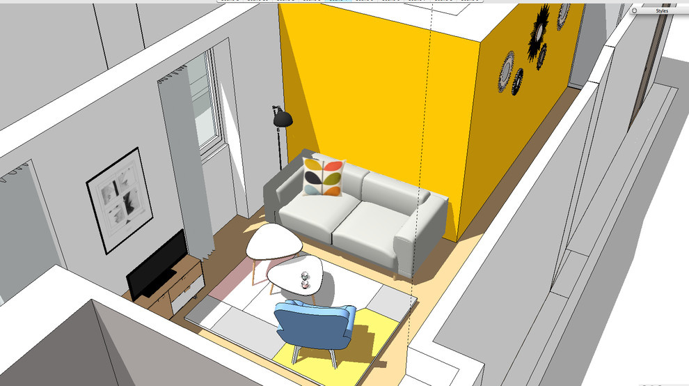 Houzz Франция: Цитрусовые стены парижской студии для гостей