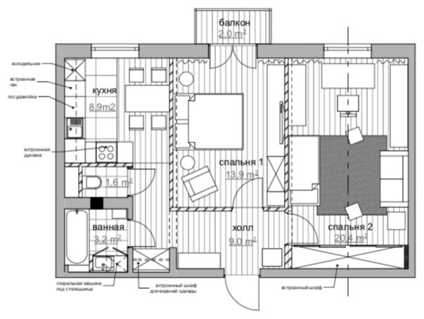 В гостях: Квартира, в которой родители и сын поменялись комнатами