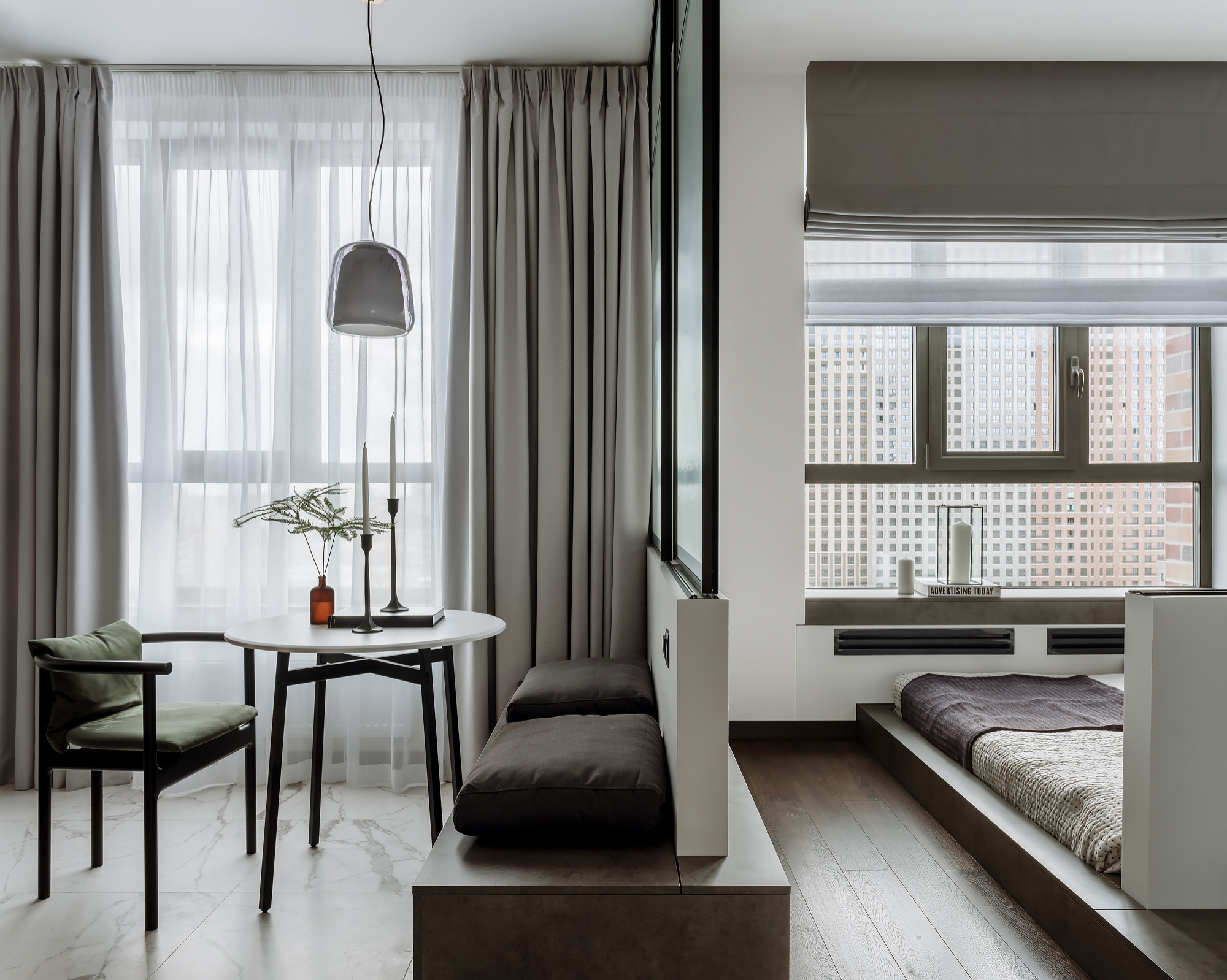 Houzz тур: 35 кв.м — квартира-трансформер с потайной гардеробной