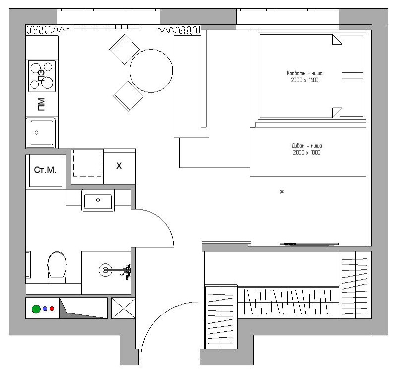 Houzz тур: 35 кв.м — квартира-трансформер с потайной гардеробной