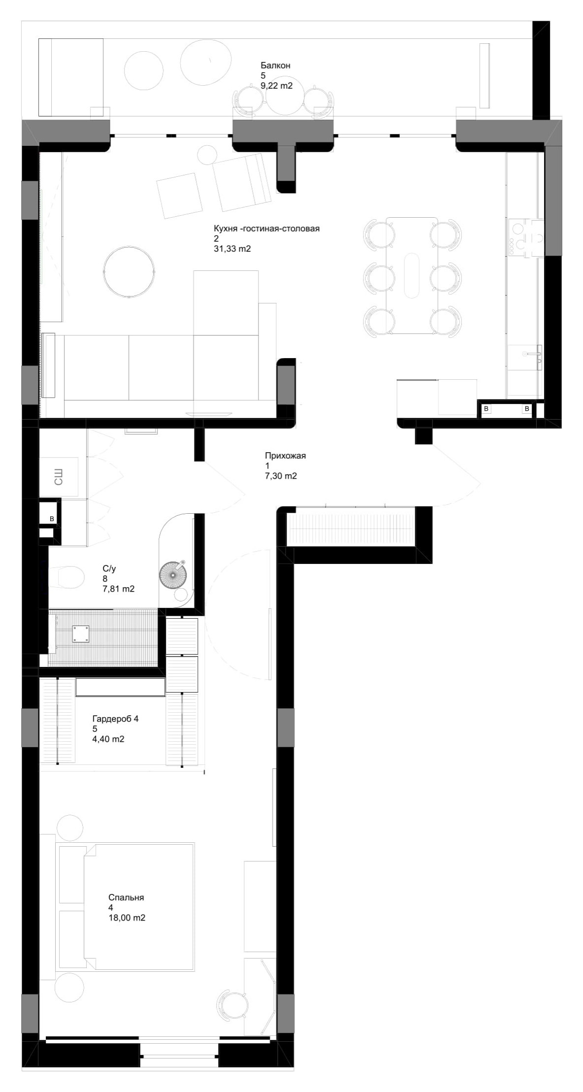 Houzz Украина: Квартира с изгибами и минимумом наполнения