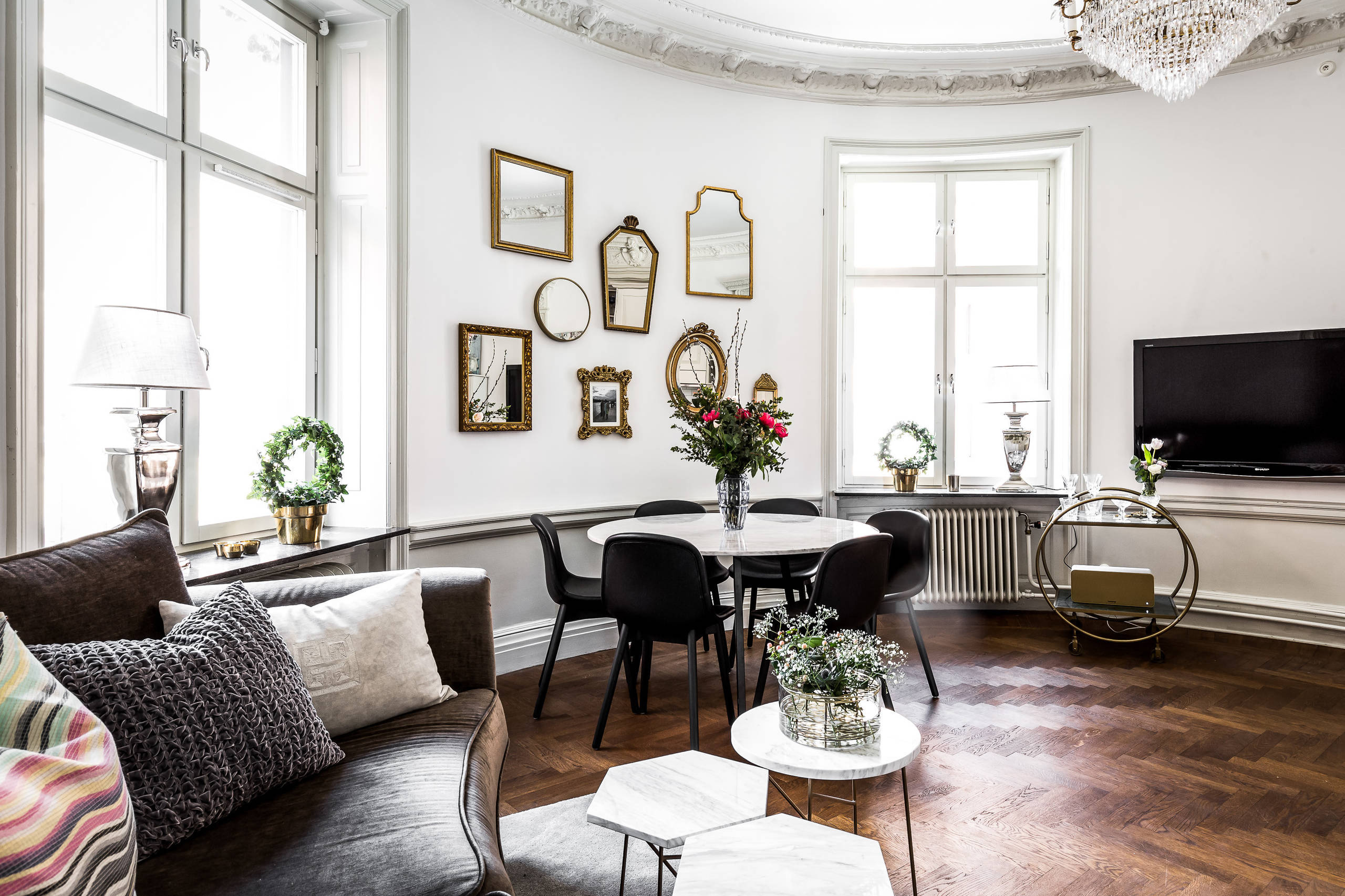 Houzz Швеция: Квартира в круглой башне в Стокгольме