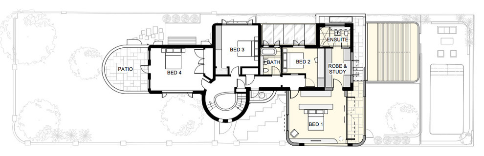 Houzz Австралия: Дом эпохи ар деко с изогнутыми деталями