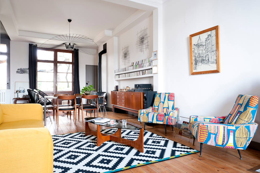 Houzz Франция: Яркий дом в стиле 1950-х